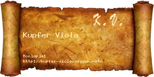 Kupfer Viola névjegykártya